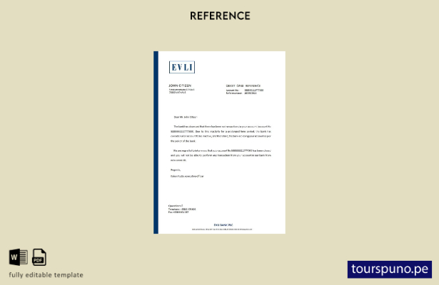 Plantilla de referencia de cierre Evli de Finlandia lista para imprimir